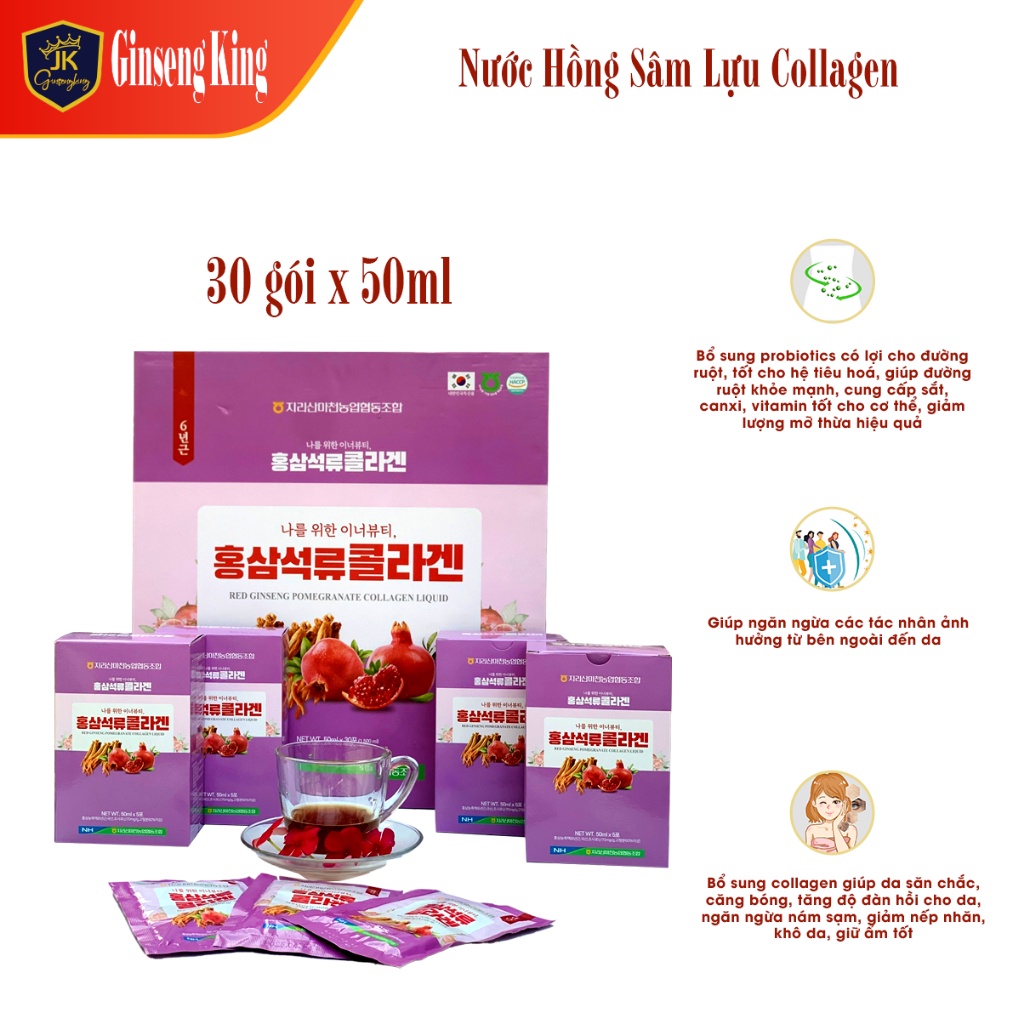 NƯỚC HỒNG SÂM COLLAGEN LỰU 50ML X 30GÓI