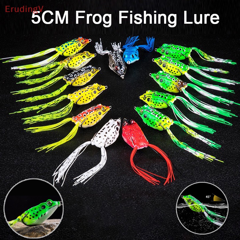 Mồi Câu Cá Giả Hình Ếch 5cm 8g Mềm Mại Thiết Kế Hai Lưỡi Câu Tiện Dụng