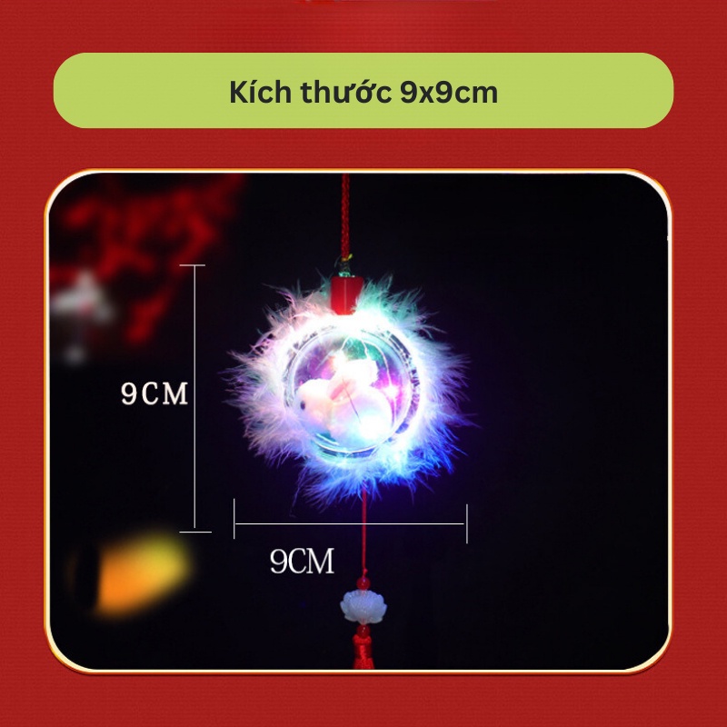 Đèn Lồng Trung Thu Thỏ Nhồi Bông Cực Dễ Thương, Có Đèn LED 7 Màu Nhấp Nháy