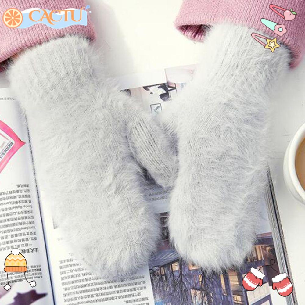 CACTU 1 Đôi Găng Tay Len Lông Thỏ Mới Dành Cho Nữ