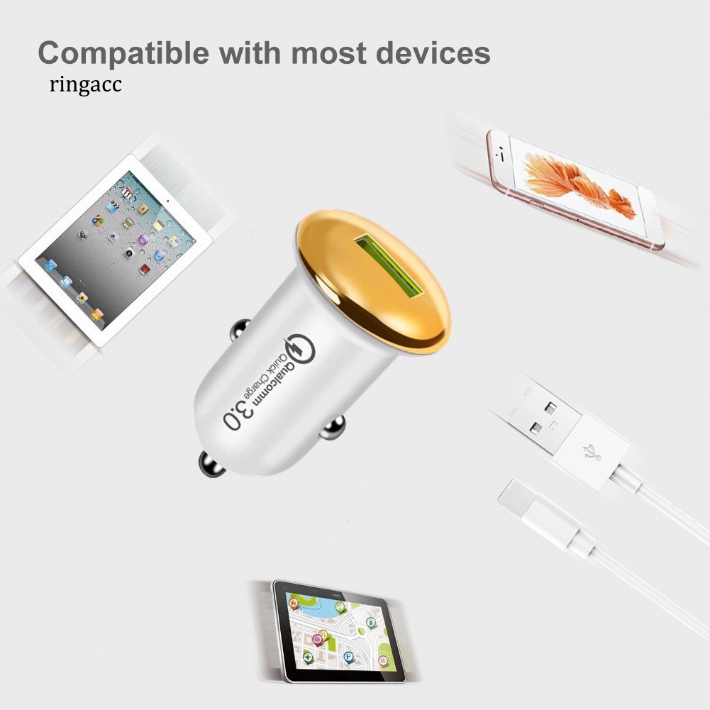 Tẩu Sạc Nhanh QC 30 Một Cổng USB Cho Điện Thoại / Laptop