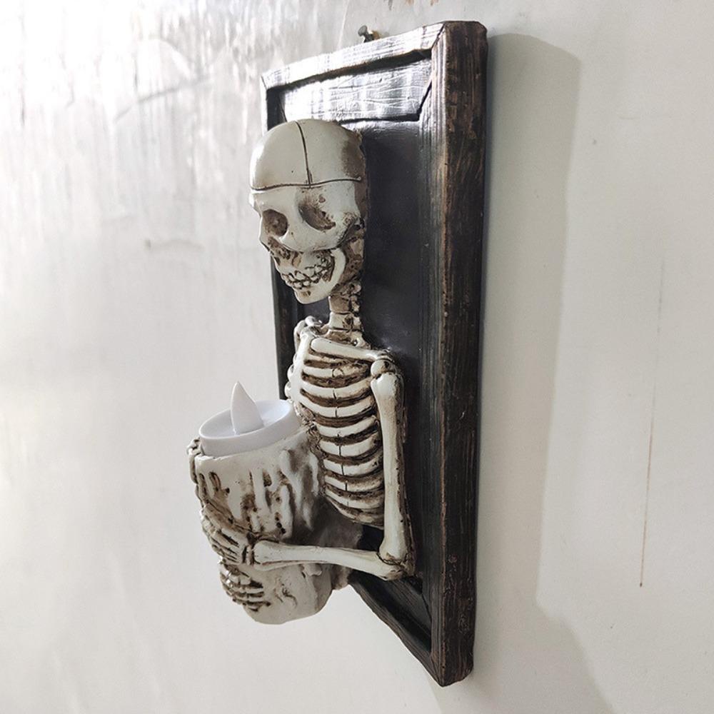 KUNHEV Khung Để Nến Hình Xương 3D Bằng Resin Tổng Hợp Chống Nước Gắn Tường