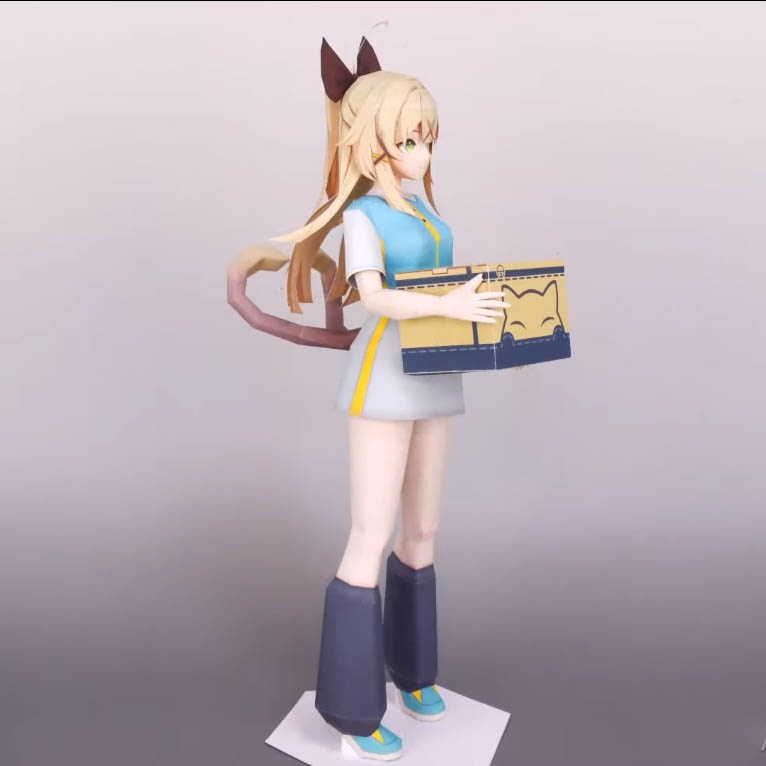 Mô hình giấy anime girl Anime Game  Kirara in School Uniform