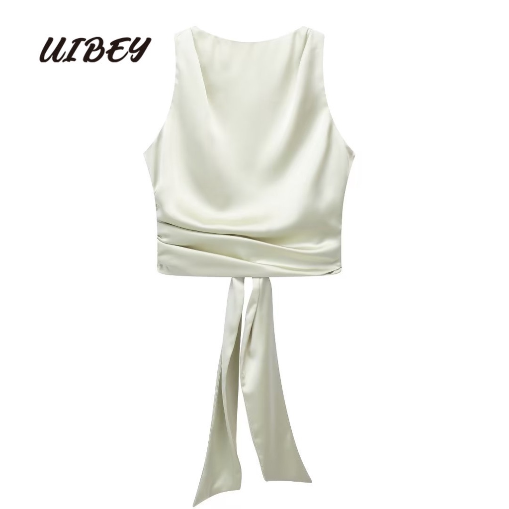 Uibey Áo Vest Thời Trang Hở Lưng Có Dây Buộc 8729