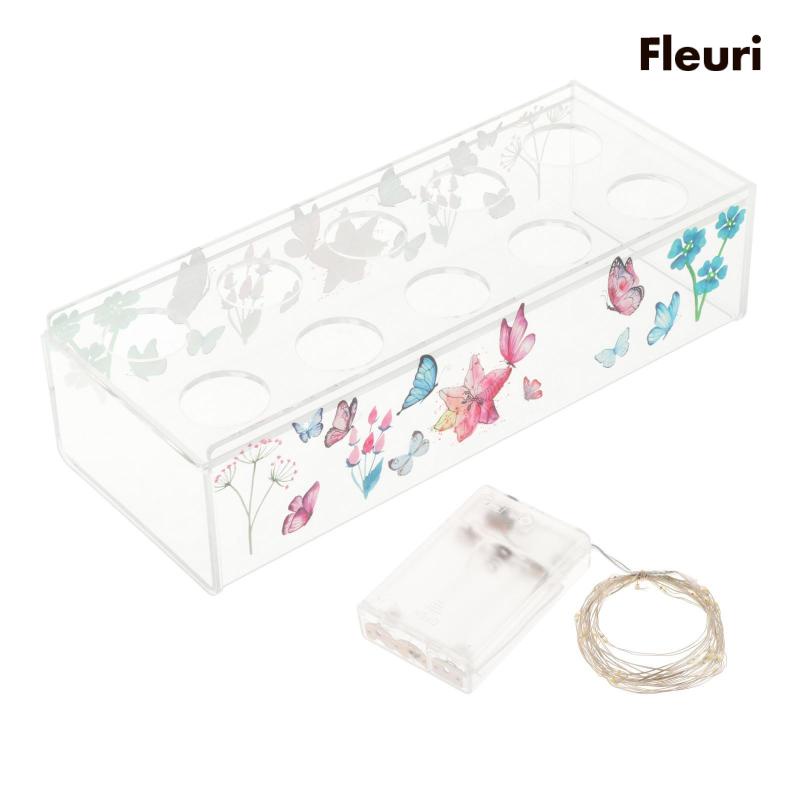 Lọ Hoa Hình Chữ Nhật Bằng Acrylic Trong Suốt Kèm Giá Đỡ 10 Lỗ Dùng Trang Trí Văn Phòng