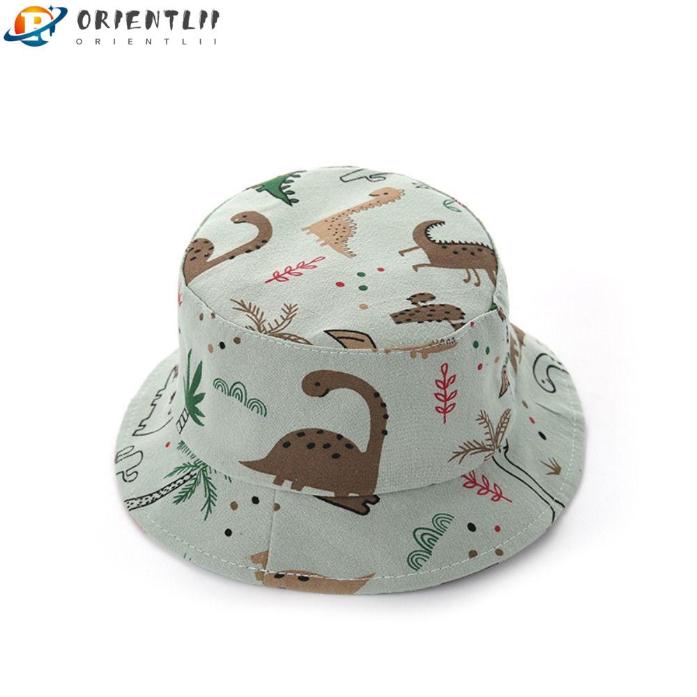 ORIENTLII Mũ Xô Chống Nắng Thoáng Khí In Họa Tiết Khủng Long Hoạt Hình Bảo Vệ Da Đầu Có Thể Điều Chỉnh Cho Bé Gái