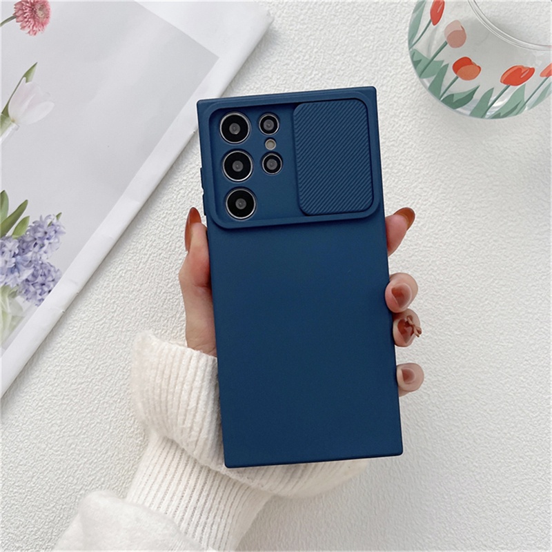 Ốp Điện Thoại Silicon Dẻo Có Thanh Trượt Bảo Vệ Camera Cho Samsung Galaxy A53 A33 A72 A52 A52S A12 A42 A32 A21S S22 S21FE S20FE