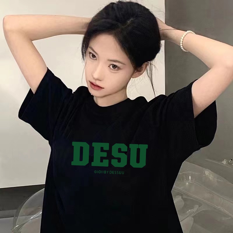 Áo Thun Tay Ngắn Bằng Lụa Lạnh Thoáng Khí Khô Nhanh In Họa Tiết Thời Trang Mùa Hè 2023 Dành Cho Bạn Nữ