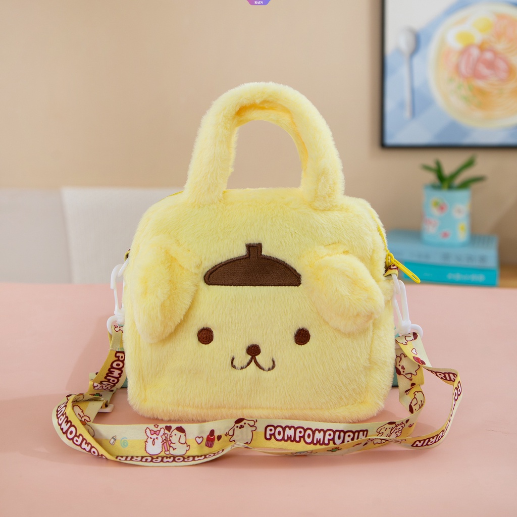 Túi Đeo Chéo Vai Mềm Nhỏ Hình Vuông Họa Tiết Hoạt Hình Sanrio Cinnamoroll My Melody Kuromi Hello Kitty SpongeBob Pom Pom Purin Đáng Yêu [RAIN]