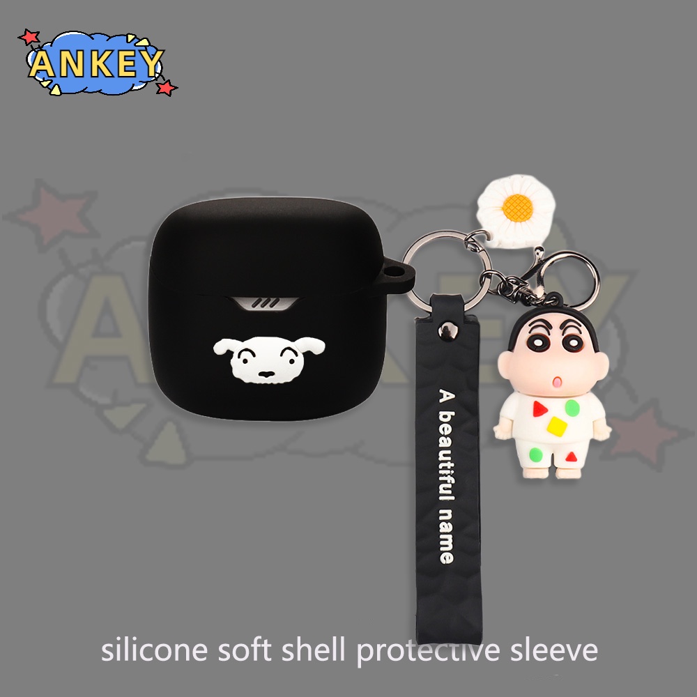 For JBL Tune Flex 225 220 Buds Beam Earphone Silicone Case Cute Panda Earbuds Protective Headphone Cover Headset with Pendant