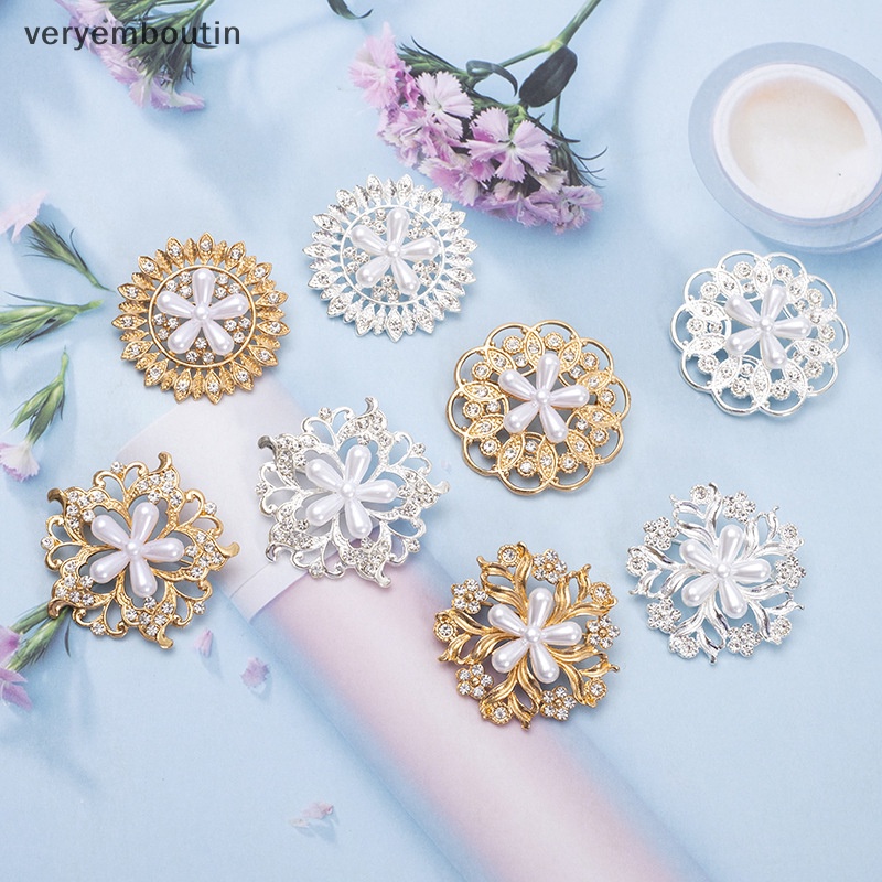 Ghim Cài Áo Hình Hoa Đính Đá / Ngọc Trai Giả Bằng Hợp Kim Đơn Giản Thời Trang Cho Nữ
