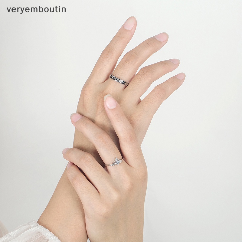 1 Nhẫn Cặp Màu Bạc Có Thể Điều Chỉnh Kích Thước