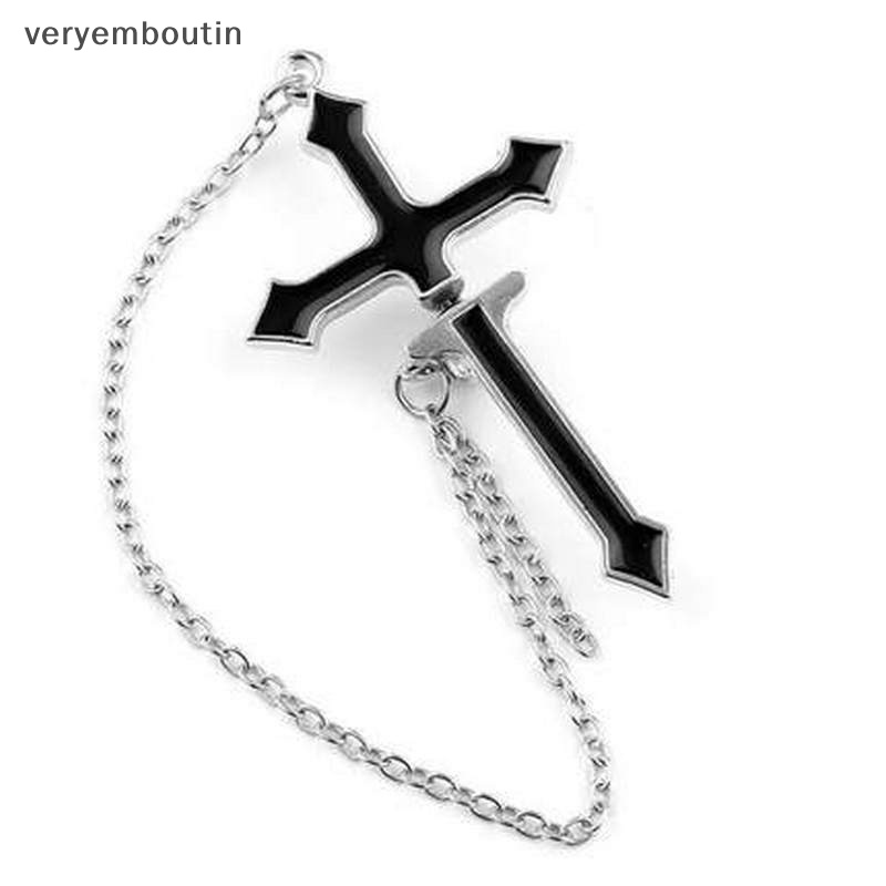 Khuyên Tai Chuỗi Hình Thánh Giá Đính Đá Pha Lê Phong Cách Gothic Thời Trang Cá Tính Dành Cho Nữ