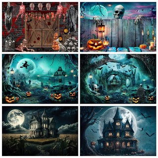Dây treo trang trí phông nền chụp ảnh halloween hình lâu đài đầu lâu phù thủy cho bé