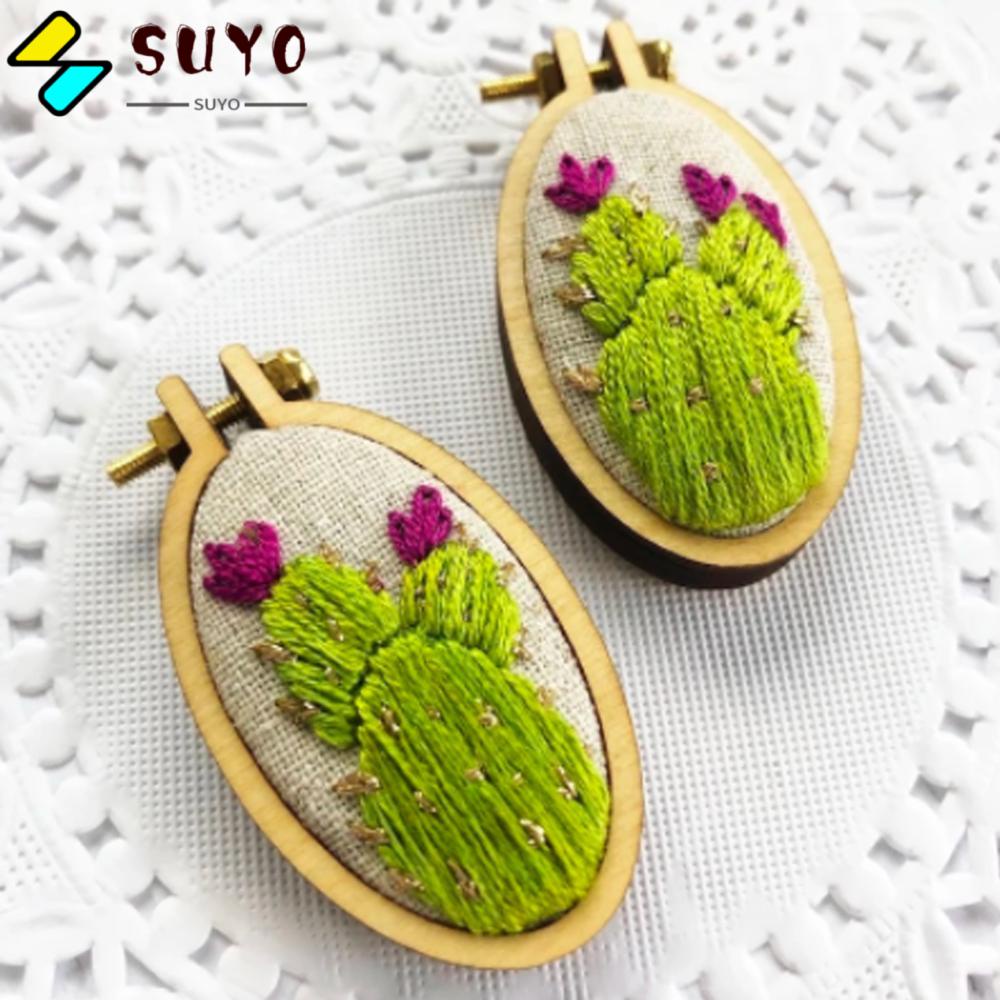 SUYO 1 Mặt Dây Chuyền Tròn Nhỏ Thêu Thủ Công