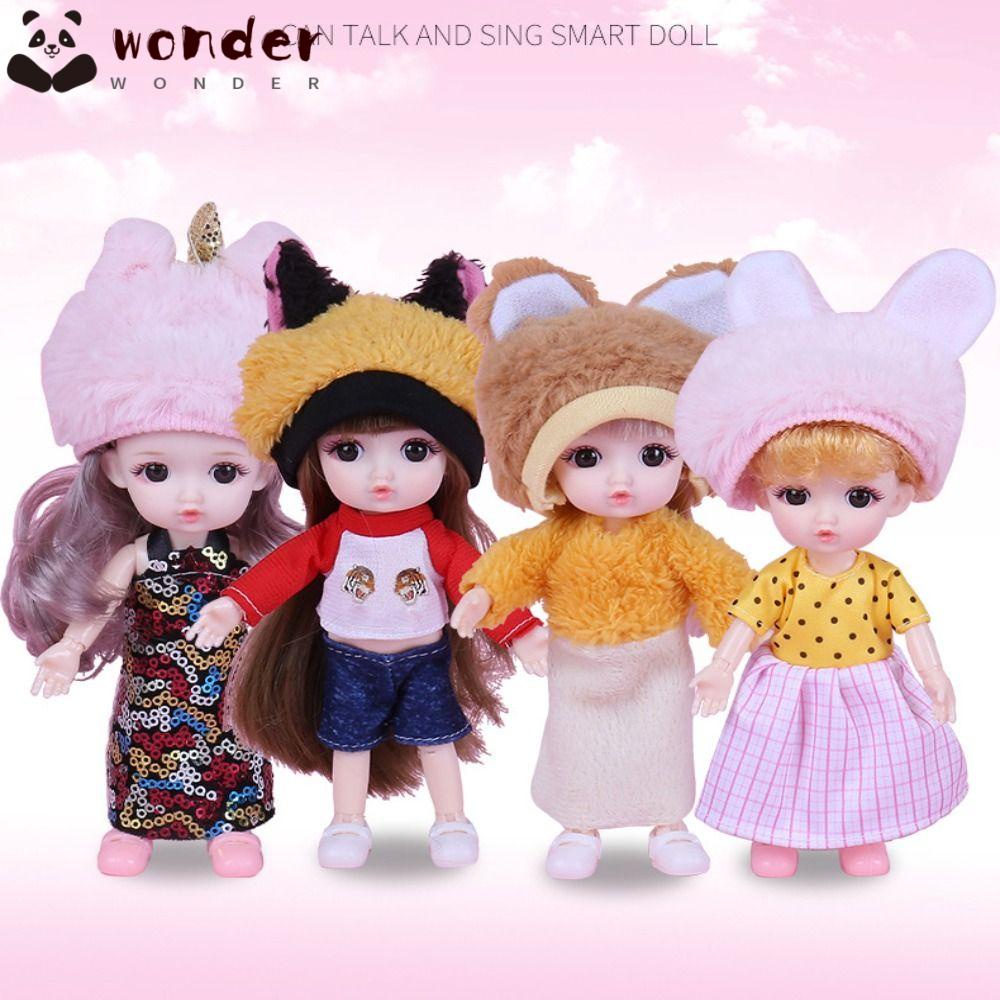 WONDER Bộ Đồ Thời Trang 4 Kiểu Hình Động Vật Bằng Vải Cotton Chất Lượng Cao Cho Búp Bê Ob11 Gsc