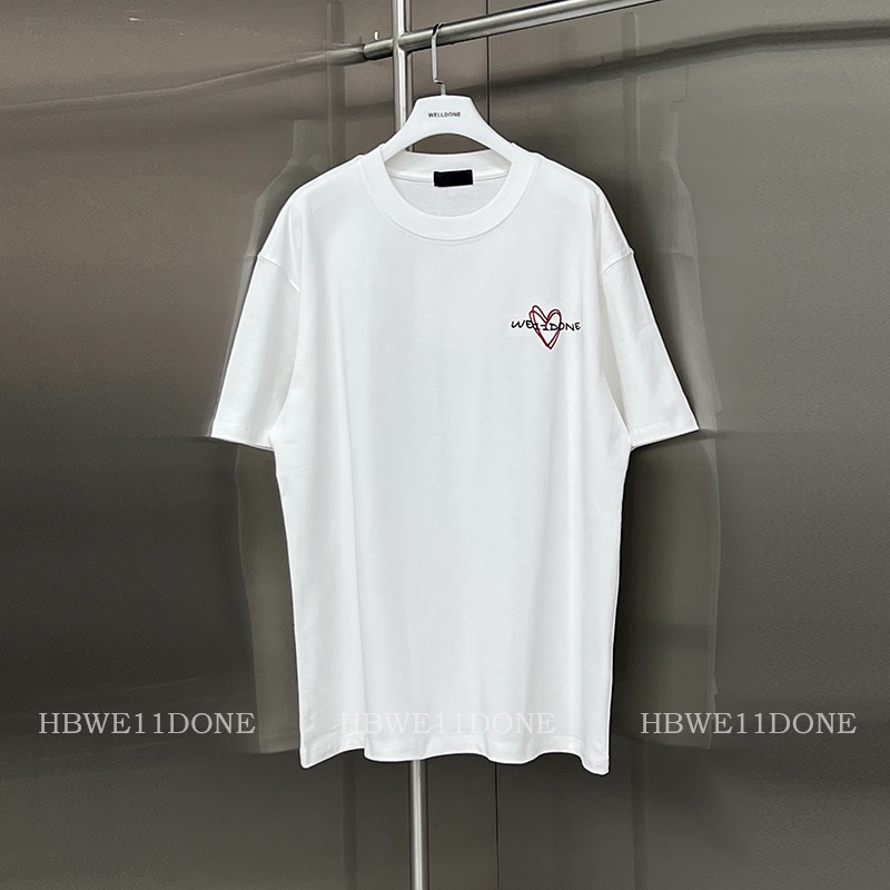 Áo Thun Ngắn Tay In Chữ We11 Made Phong Cách Đường Phố Thời Trang Cho Nam Nữ