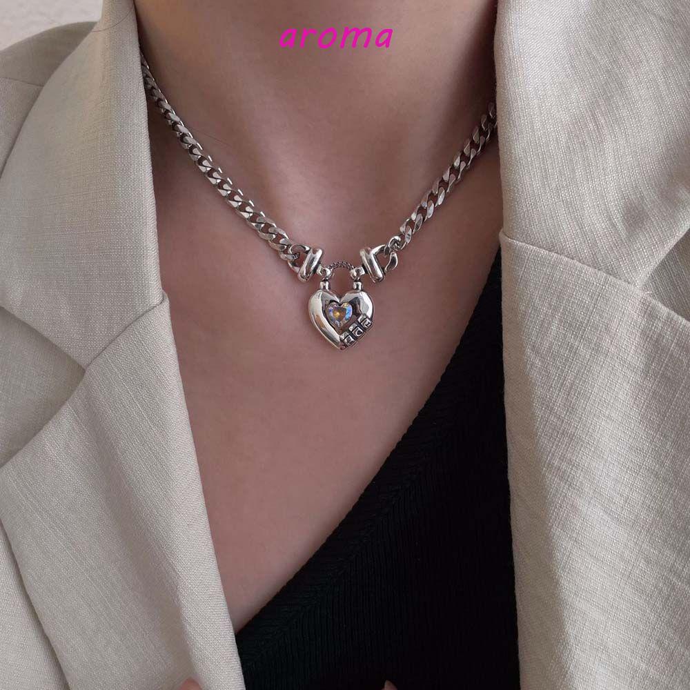 AROMA Vòng Cổ Choker Kim Loại Phong Cách Hàn Quốc Cá Tính Dành Cho Nữ