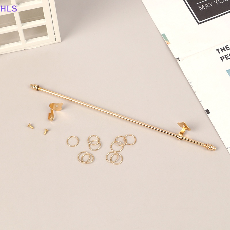 Bộ Rèm Cửa Sổ Kim Loại Mạ Vàng Tỷ Lệ 1: 12 Dùng Trang Trí Nhà Búp Bê