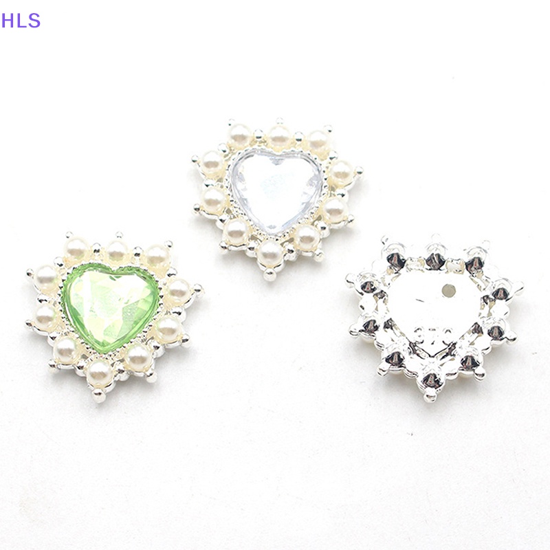 Nút Ngọc Trai Hình Trái Tim Bằng Hợp Kim Dùng Trang Trí Quần Áo DIY