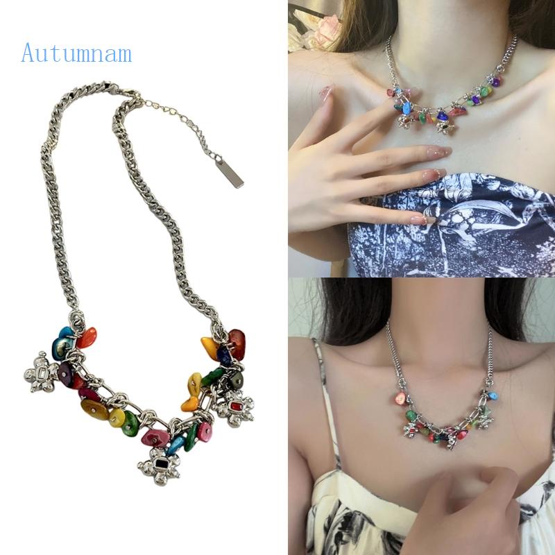 Vòng cổ Choker Mặt Hình Hoa Nhiều Màu Sắc Phong Cách Hàn Quốc Ngọt Ngào Cho Nữ