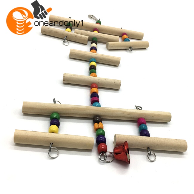 Đồ Chơi Hạt Gỗ Tròn Nhiều Màu Có Chuông Dành Cho Vẹt Cỡ Nhỏ / Vừa / Nhỏ