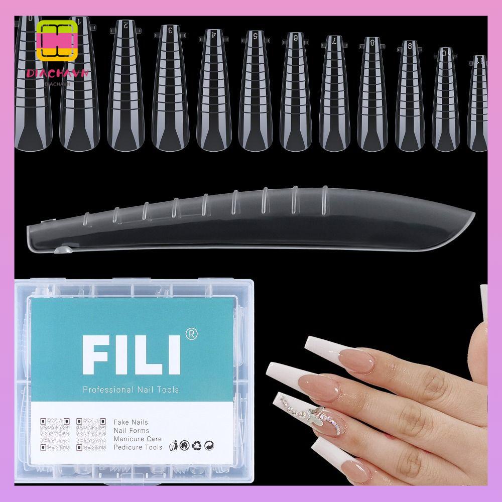 DIACHAVN Bộ 12 Kích Cỡ Móng Tay Giả Che Phủ Toàn Diện