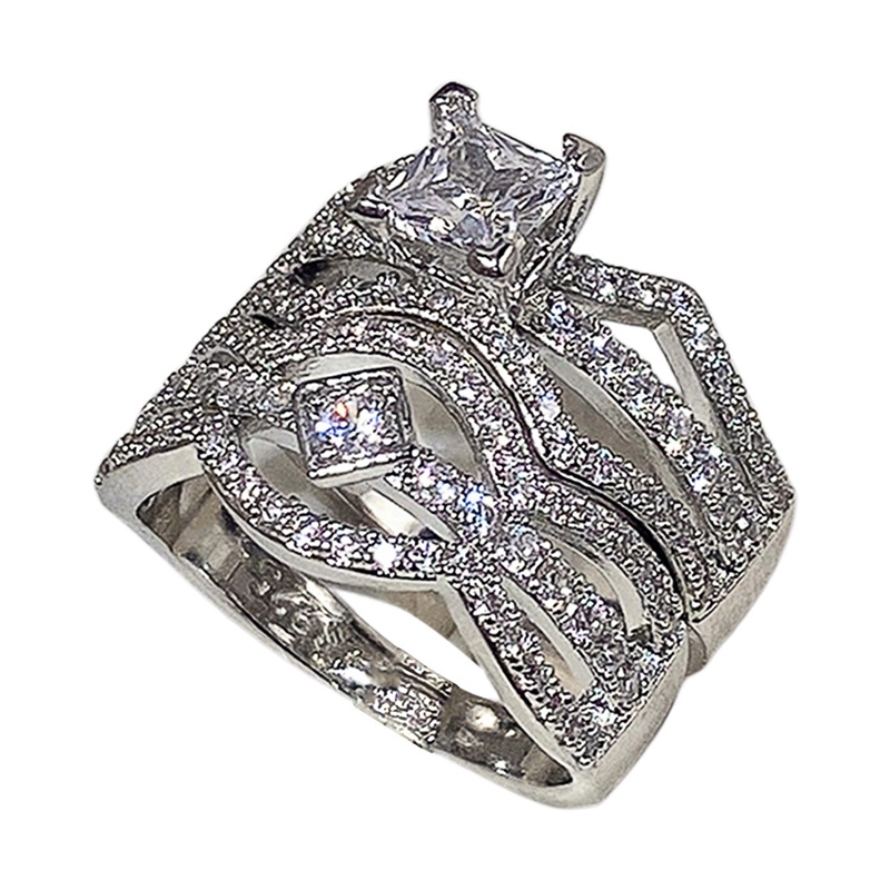 Ygt Set 2 Nhẫn Đính Đá Zircon Sang Trọng Thời Trang Cho Nữ