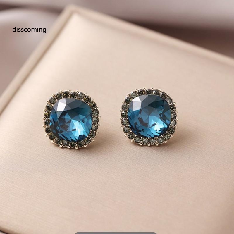 Áo Thun In Hình SL SL SL Thời Trang Năng Động| Bông Tai Mạ Bạc 925 Đính Pha Lê Xanh Dương Phong Cách Pháp Cổ Điển Tinh Tế Thời Trang Cho Nữ