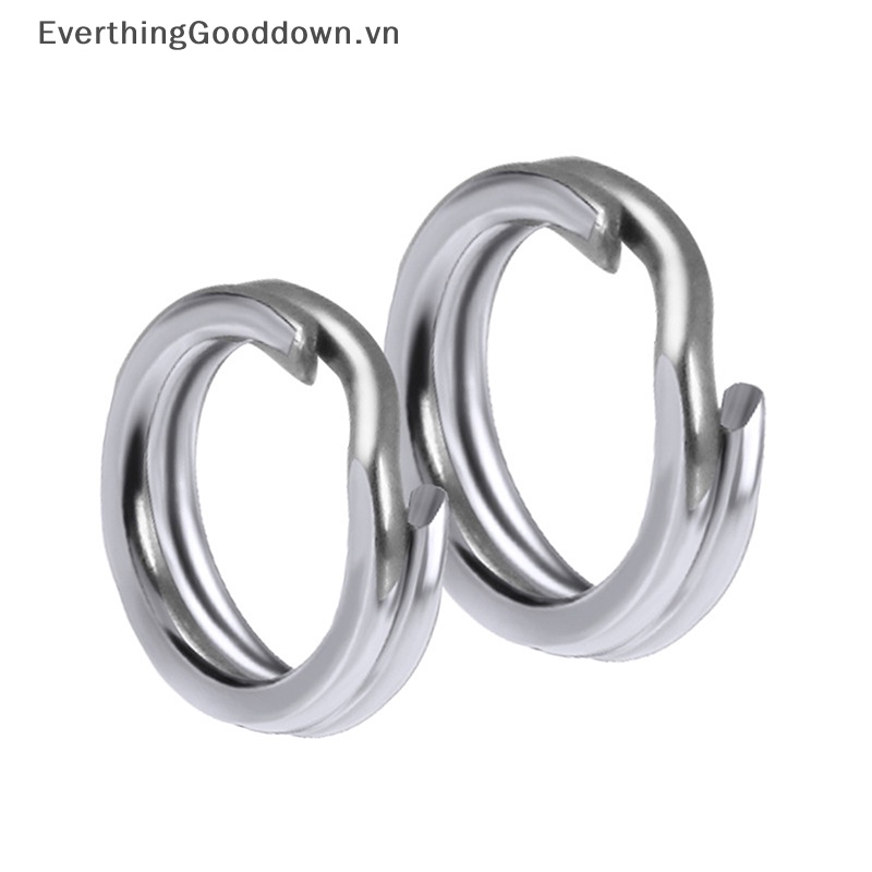 Everthinggooddown 50 Vòng Nhẫn Bằng Thép Không Gỉ Xẻ Tà Chắc Chắn Dùng Câu Cá vn