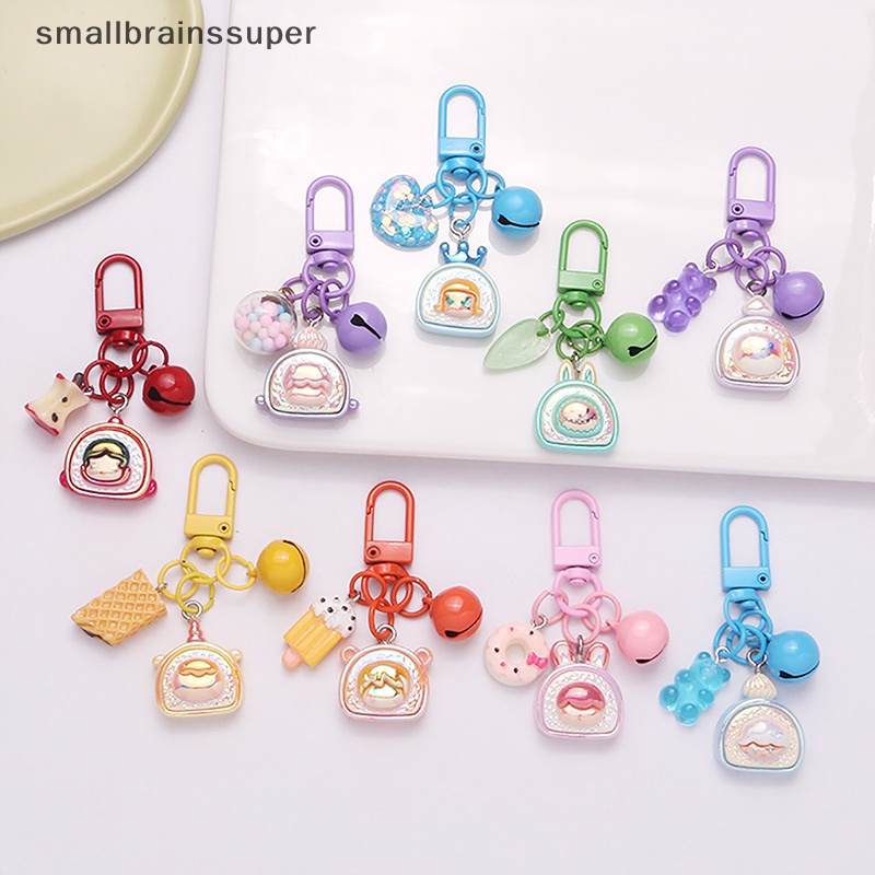 Móc Chìa Khóa Bằng Resin Hình Bánh Donut / Thỏ Hoạt Hình Mini Dễ Thương Sáng Tạo Dành Cho Cặp Đôi / Nam Nữ SBS