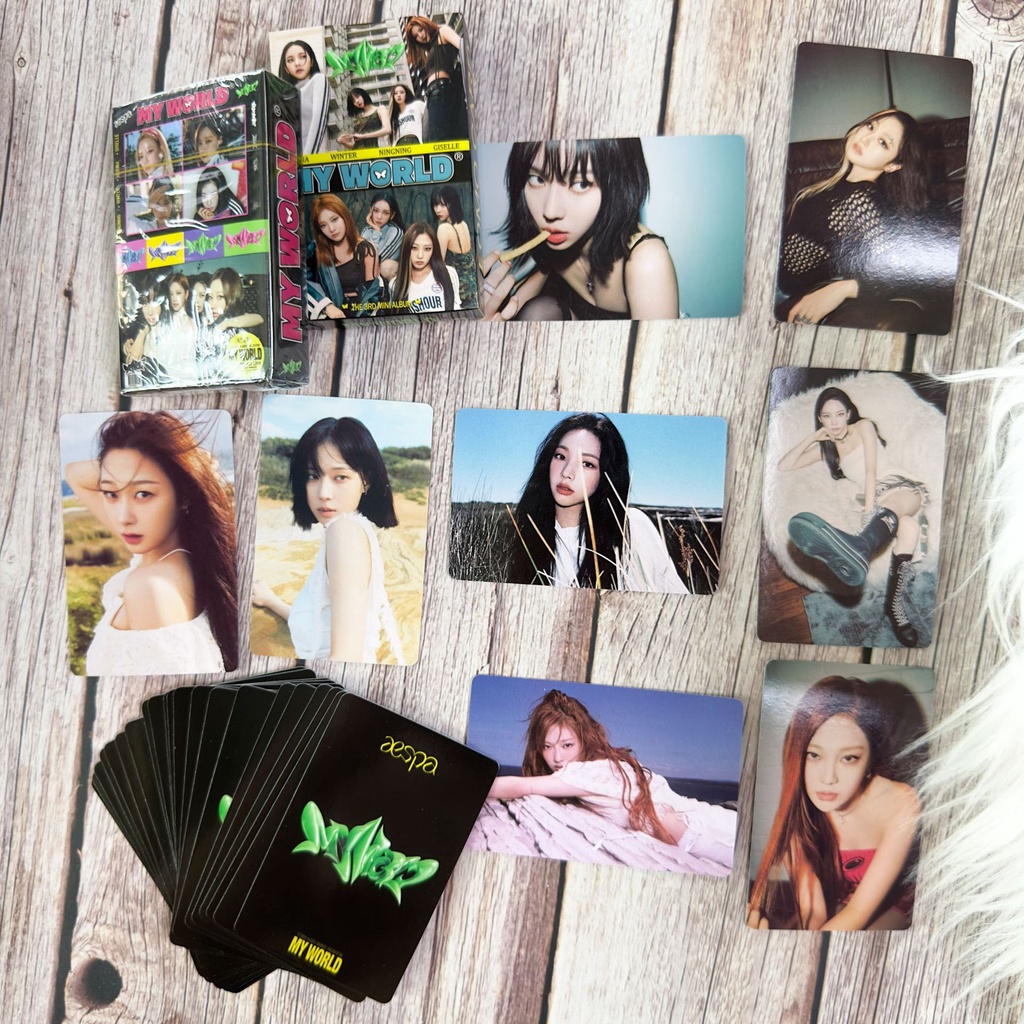 Hộp 50-55 Tấm / Hộp Album Ảnh Màu Hologram Laser NINGNING WINTER GISELLE KARINA Kpop