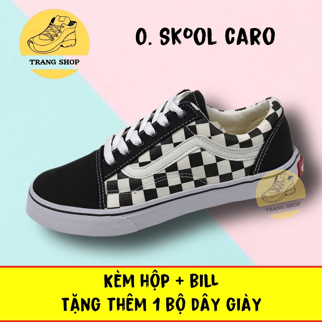 Full box, bill + Tặng thêm 1 bộ dây giày - Giày thể thao nam nữ 𝐕𝐀𝐍𝐒 o.skool, 6 mẫu hot, size 36-43.  .