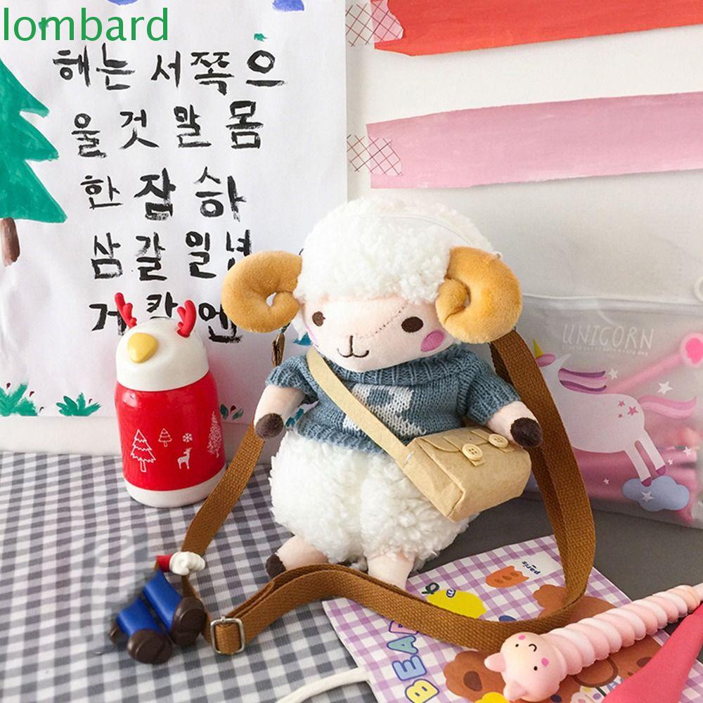 LOMBARD Túi Đeo Chéo Lông Cừu Phong Cách Hàn Quốc Dễ Thương