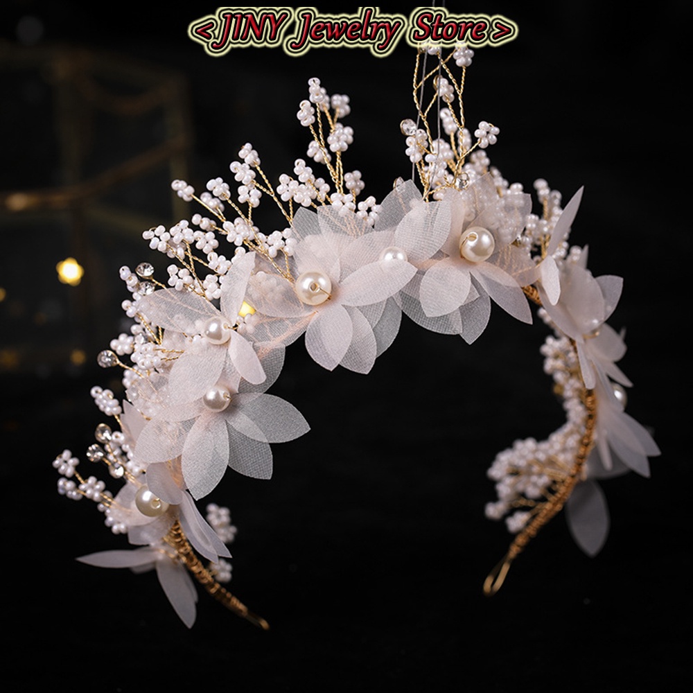 Băng Đô Cài Tóc Đính Ngọc Trai Nhân Tạo Thanh Lịch