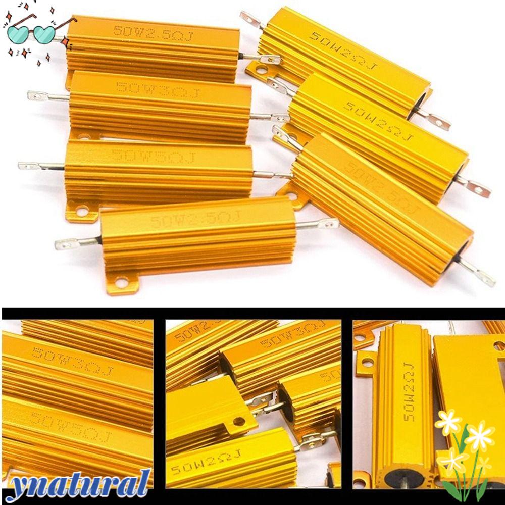 YNATURAL Vỏ Nhôm Kháng Lực RX24-50W Màu Vàng 0.1 / 0.5 / 1 / 1.5 / 2 / 2.5 / 3 / 4 / 5 / 6Ohm