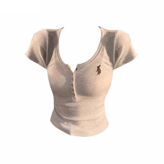 Áo Thun Tay Ngắn Cổ Chữ U Thời Trang Mùa Hè 2023 Cho Nữ