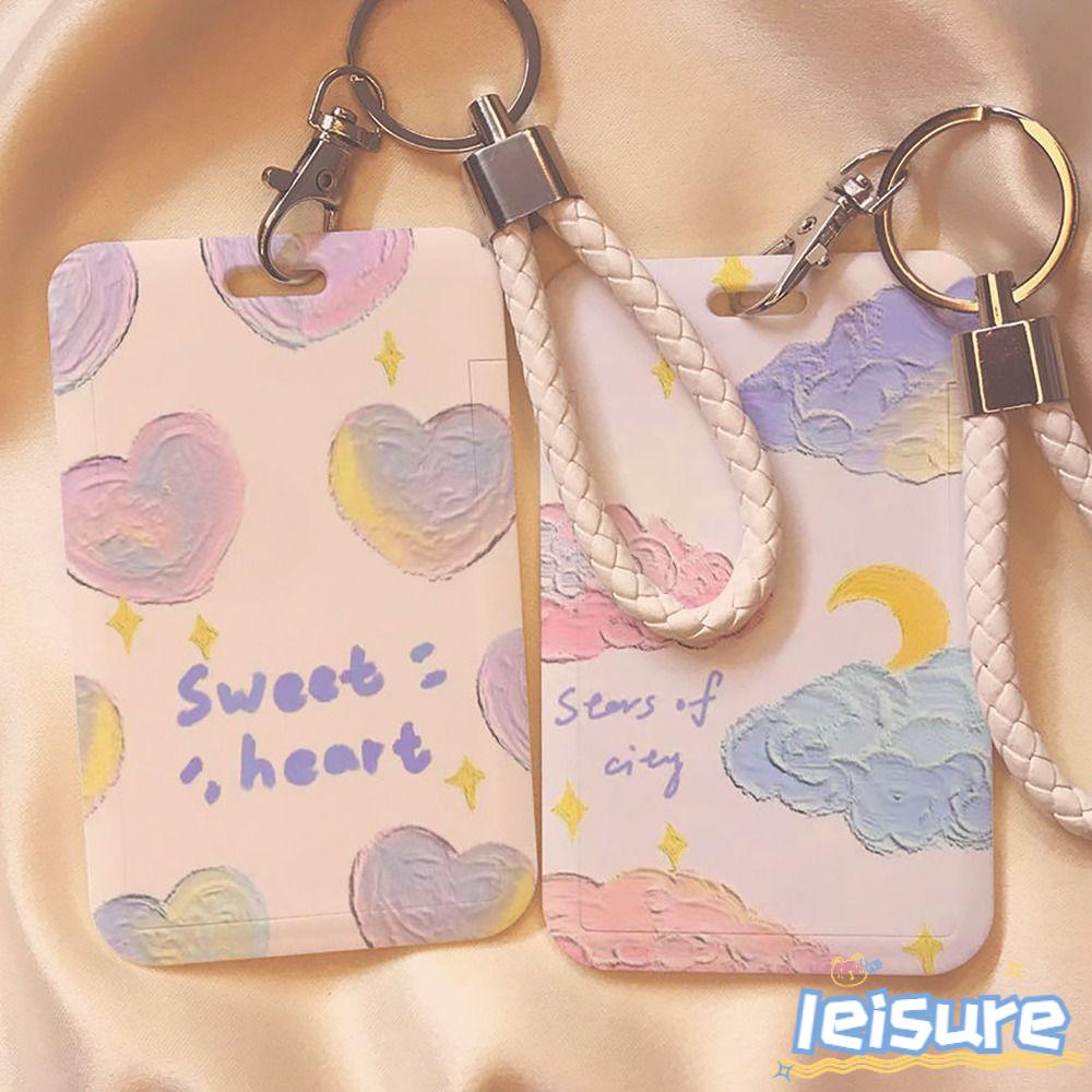 LEISURE Ví Đựng Thẻ Bằng Nhựa Họa Tiết Hoạt Hình Dễ Thương Cho Bé