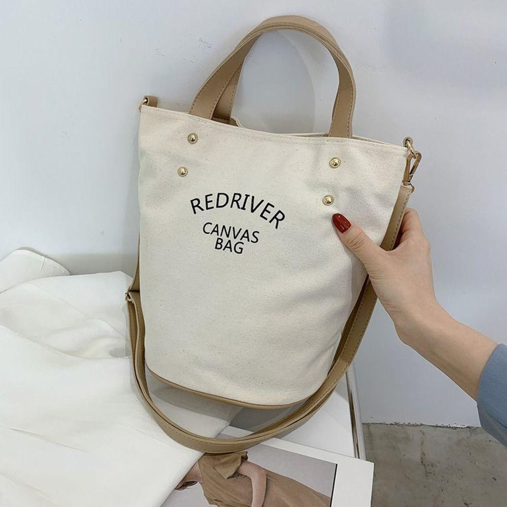 FALLFORBEAUTY Túi vải Dây Da Phong Cách Retro Đơn Giản