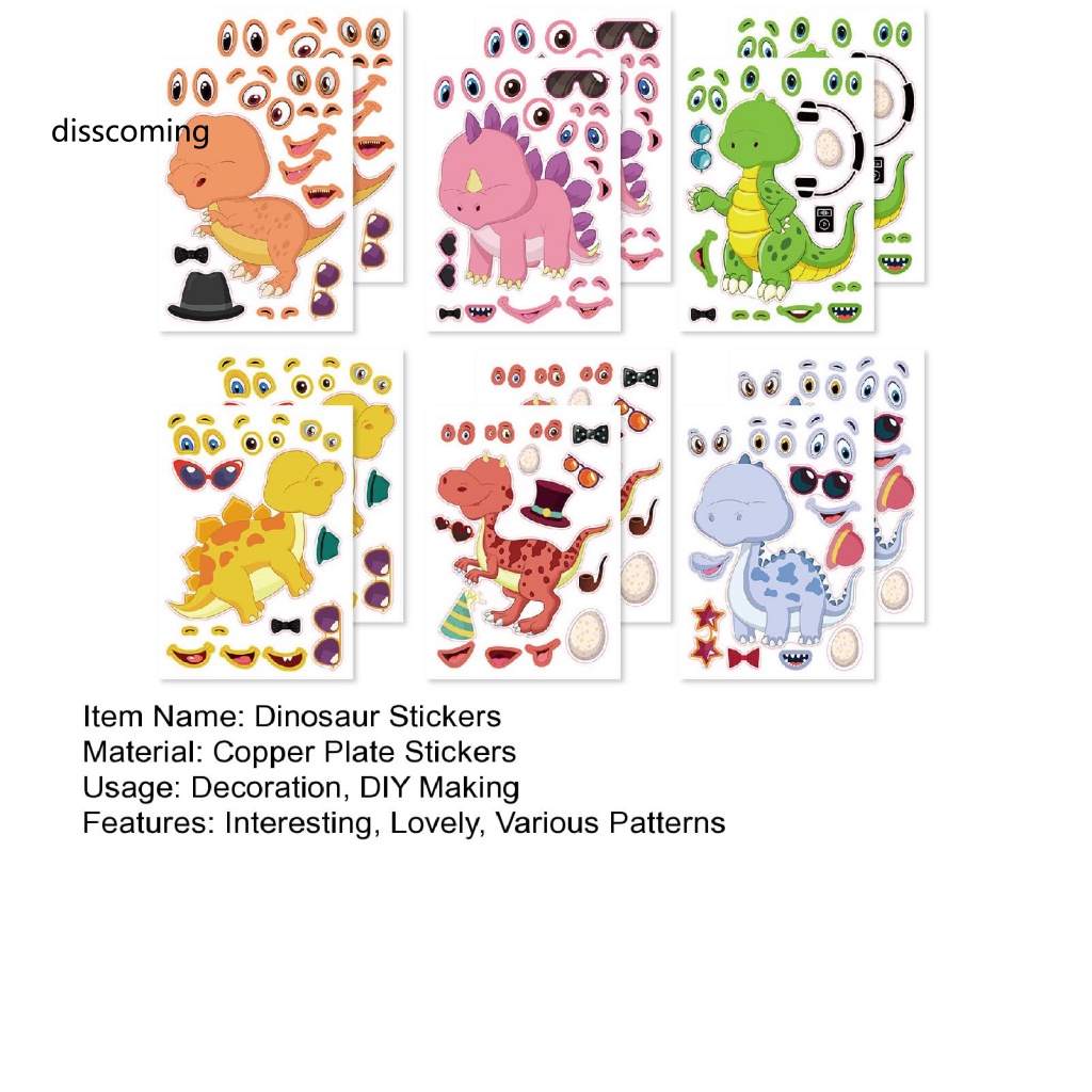 Áo Thun In Hình SL SL SL SL SL SL| Bộ 12 Miếng Dán Hình Khủng Long Diy Trang Trí Tiệc Sinh Nhật Cho Bé