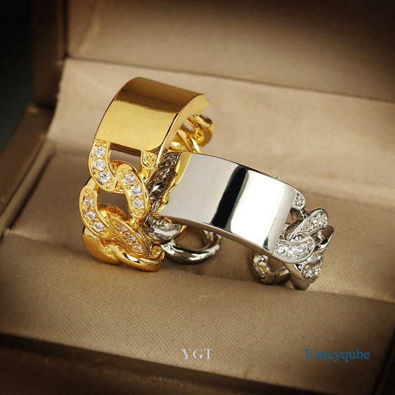 Ygt Nhẫn Dây Xích Bằng Thép Không Gỉ Có Thể Điều Chỉnh Phong Cách Punk Đường Phố Cho Nam Và Nữ