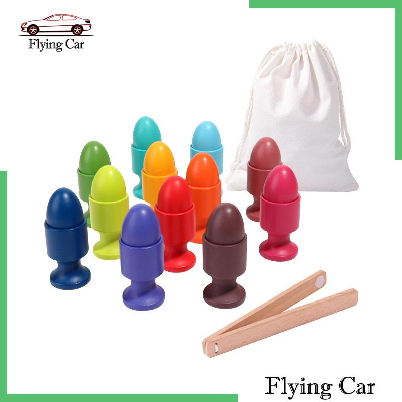 Bộ Đồ Chơi Đếm Trứng Và Cốc Hình Động Cơ Bằng Gỗ Nhiều Màu Sắc Phù Hợp Làm Quà Sinh Nhật Cho Bé Trai