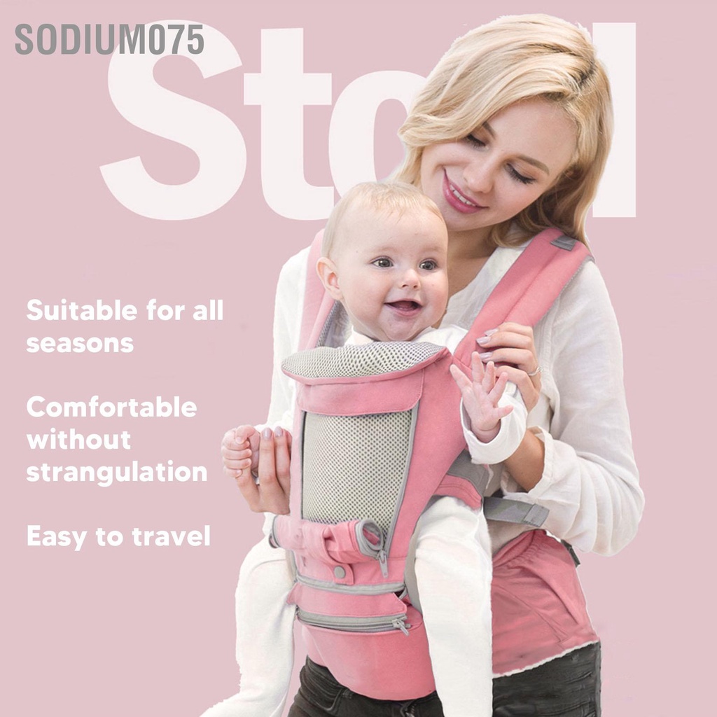 Sodium075 Địu Em Bé Có Ghế Hông Ergonomic Thoáng Khí Thoải Mái Đa Năng Eo Cho Sơ Sinh Tập Đi