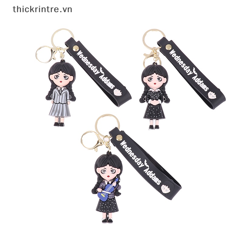 Móc Khóa Hình Búp Bê Addams 3D Dễ Thương