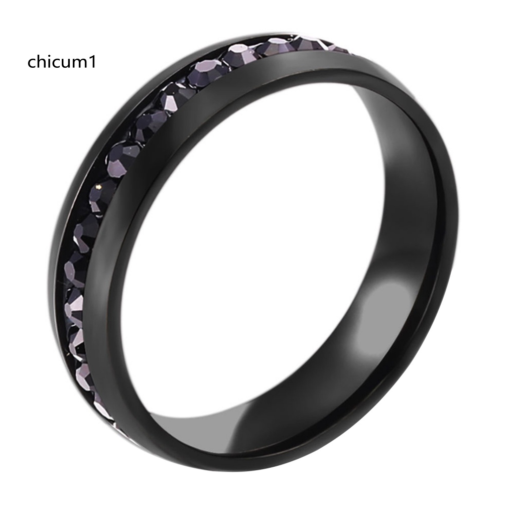 Nhẫn Cưới Chất Liệu Thép Titan Đính Đá Kích Thước 6-13