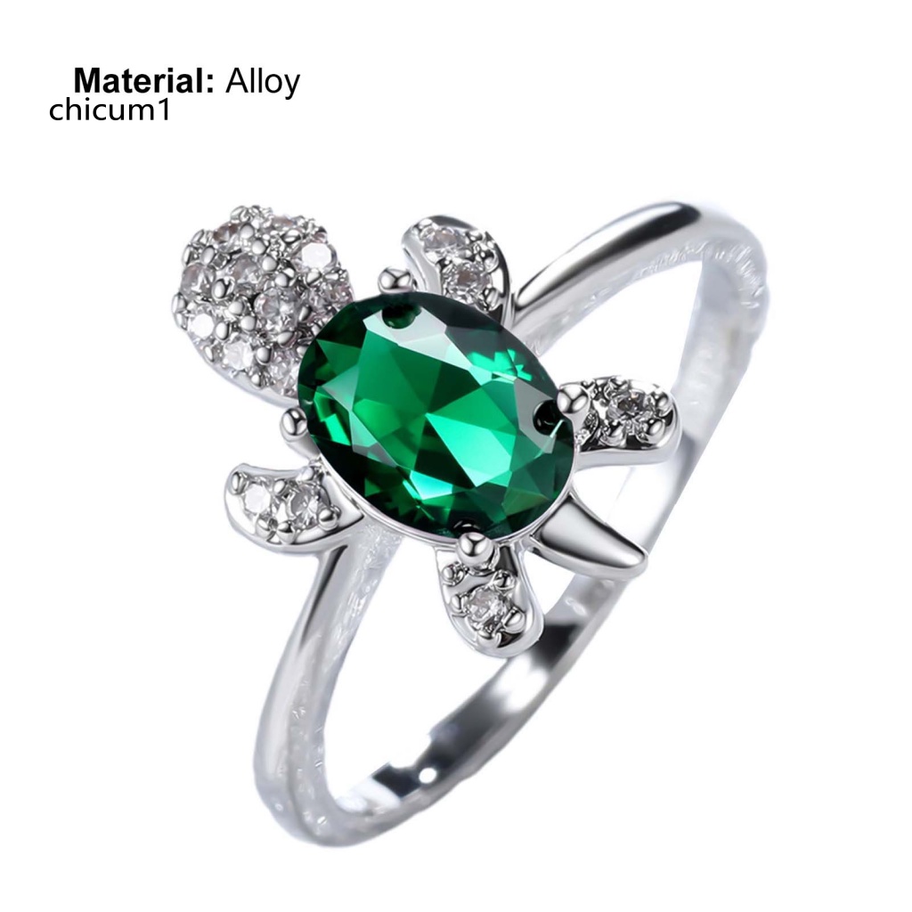 Nhẫn Cặp Đính Đá Hình Rùa Màu Sáng Tinh Tế