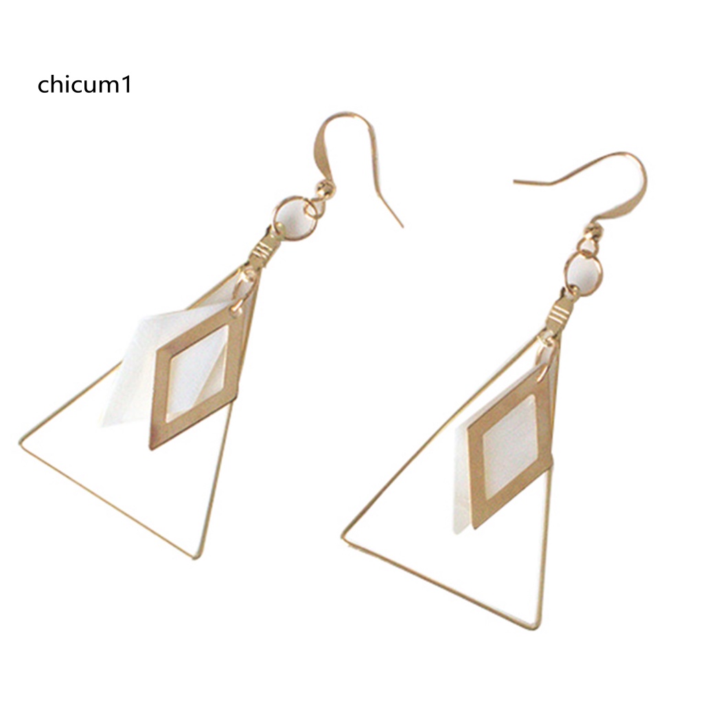 Khuyên Tai Kim Loại Hình Tam Giác Thời Trang Cho Nữ