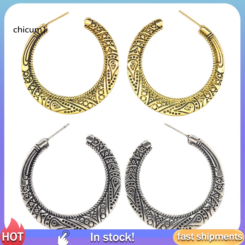 Khuyên Tai Nữ Trang Dáng Tròn Phong Cách Vintage