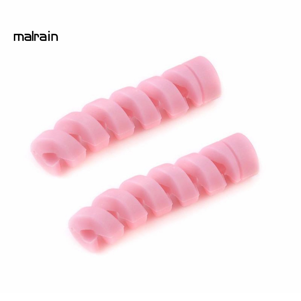1 Cặp Dây Quấn Bảo Vệ Cáp Sạc / Điện Thoại / Máy Tính / Laptop Hình Xoắn Ốc Bằng Nhựa Bền Chống Rối