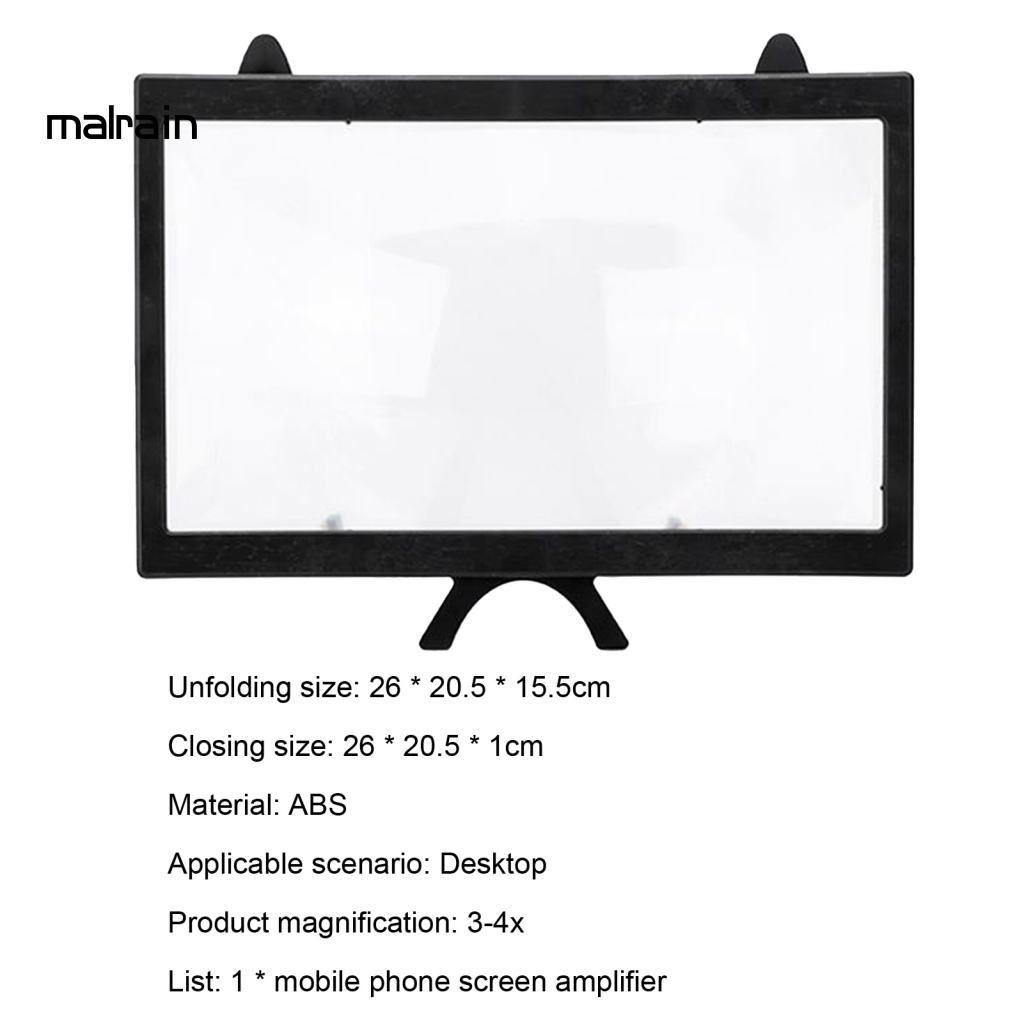 Dụng Cụ Phóng Đại Màn Hình Điện Thoại Ống Kính Cong 12 Inch Trong Suốt Có Thể Gập Lại